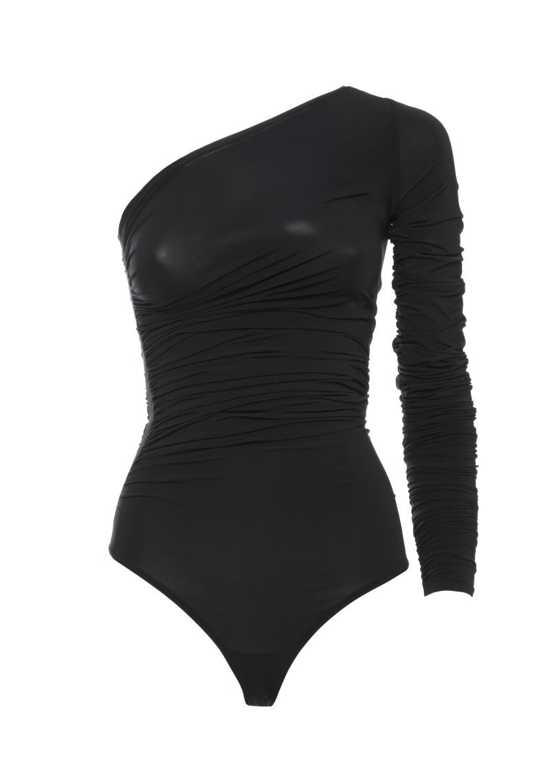Wolford One-Shoulder Bodysuit With Ruched Detailing