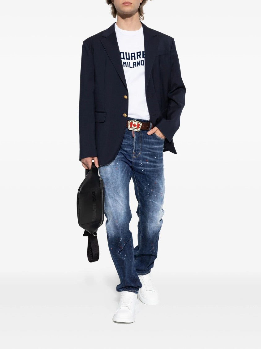 Dsquared2 642 Jean Dark Distressed Splatter Jeans