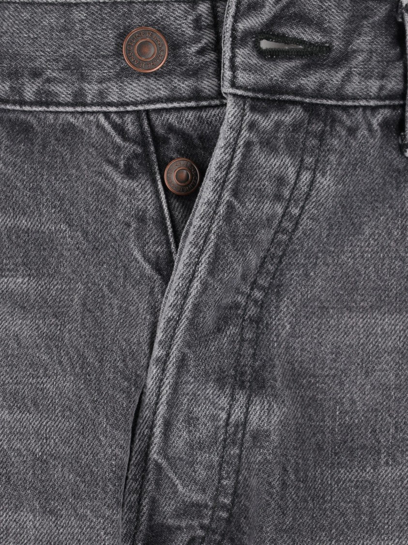 Céline "Wesley" Straight-Leg Jeans Gray