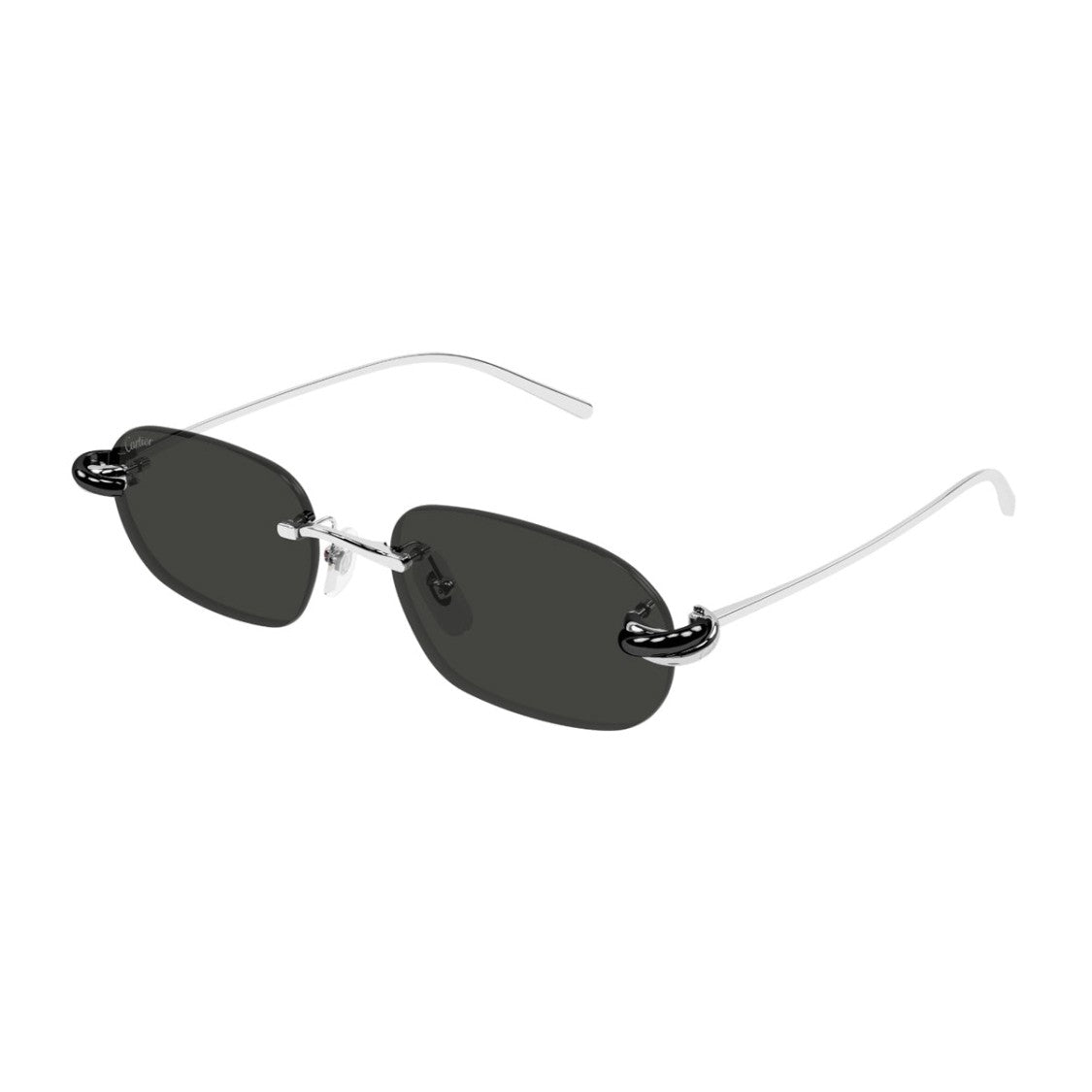 Cartier Silver/Grey Ct0686s Metal Rectangular Sunglasses