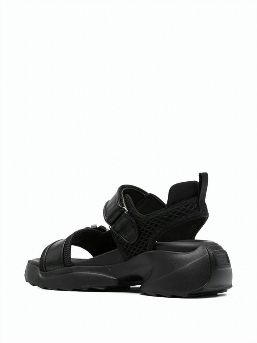 Roger Vivier Black Crystal Buckle Leather Sandals