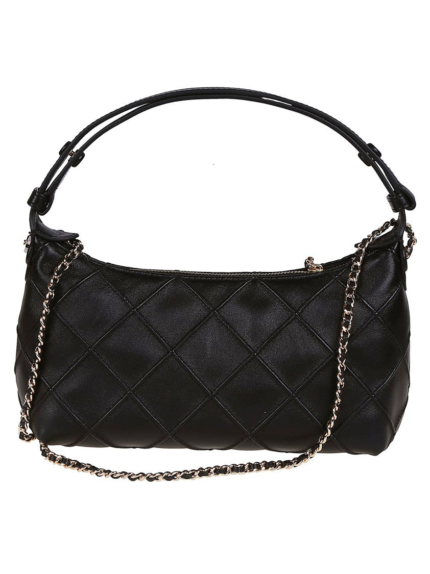 Tory Burch Fleming Quilted Black Pouch Bag