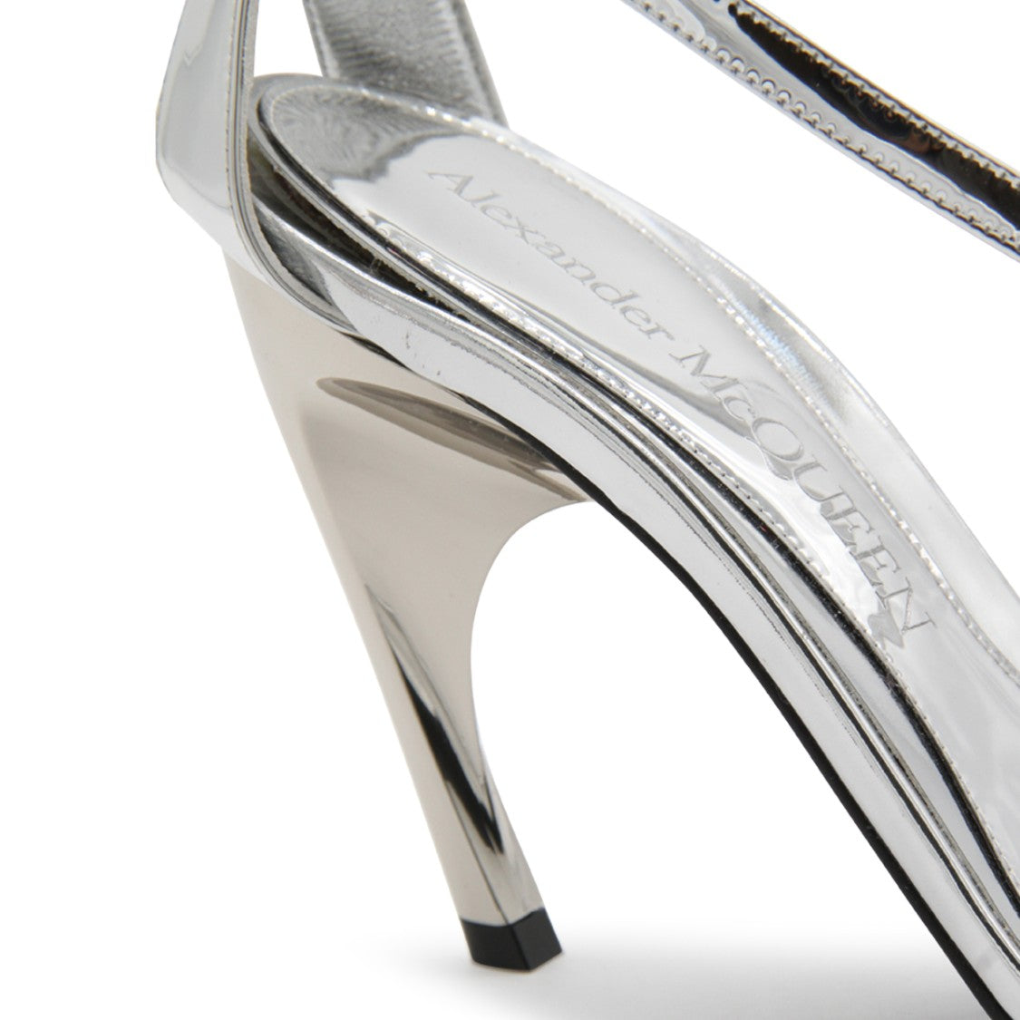 Alexander Mcqueen Silver-Tone Patent High Sculpted Sandals