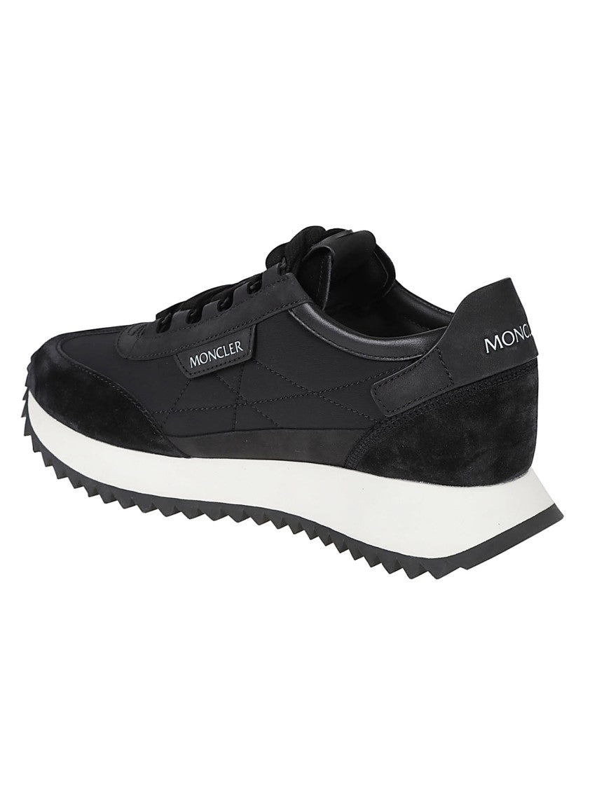 Moncler Nylon And Nubuck Sneakers With Distinctive Logo Details