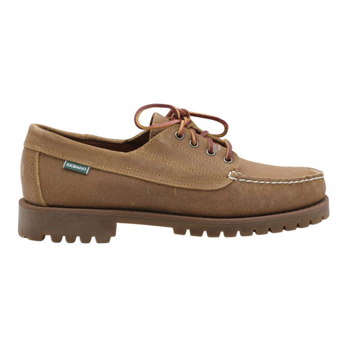 Sebago Textured Moccasin-Style Flat Shoes With Rugged Sole