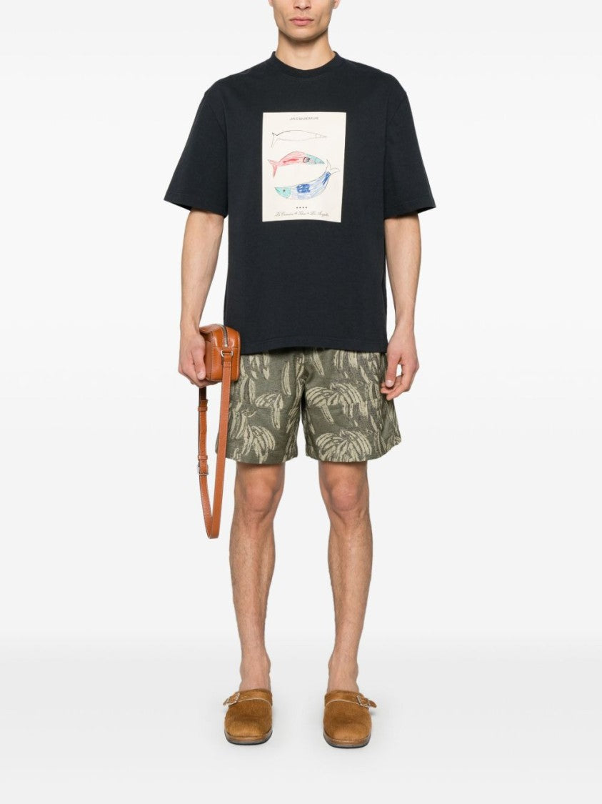 Jacquemus Light Beige Elasticated Waistband Cotton Shorts