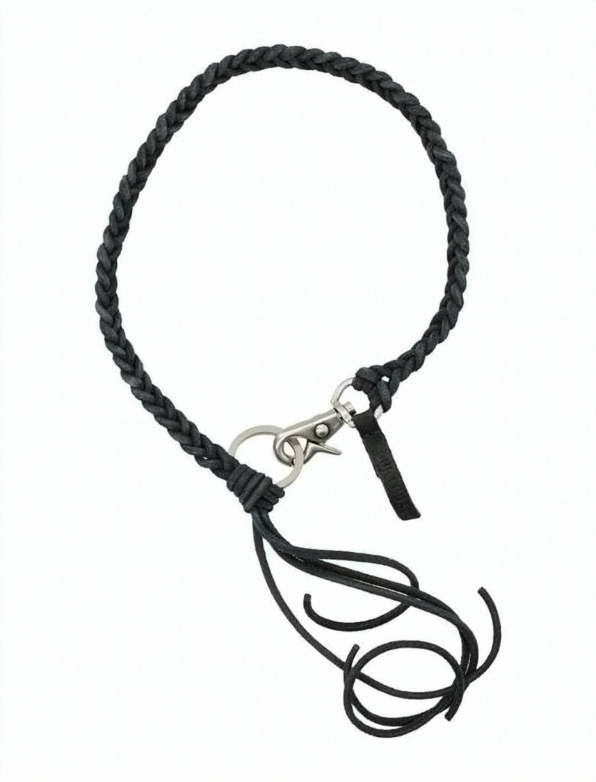 Our Legacy Braided Leather Accessory With Metal Clasp