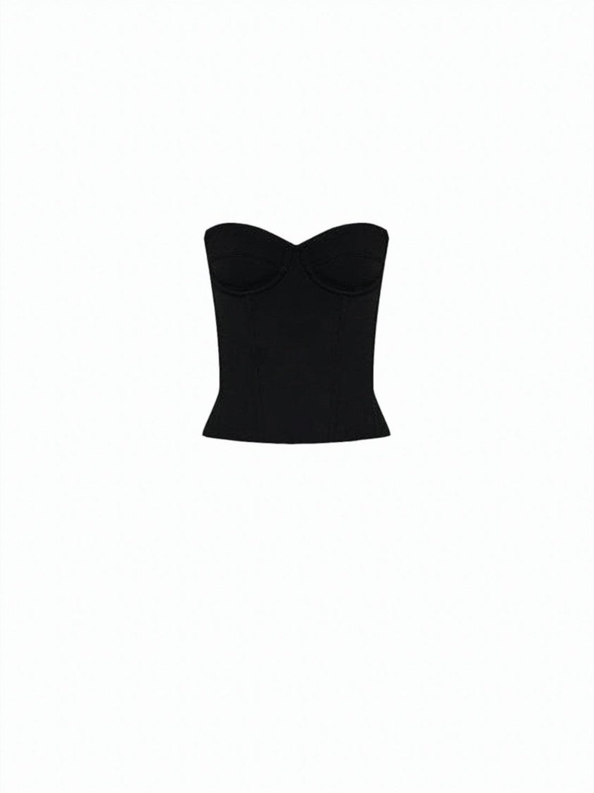 Balenciaga Strapless Corset-Style Top With Structured Seams