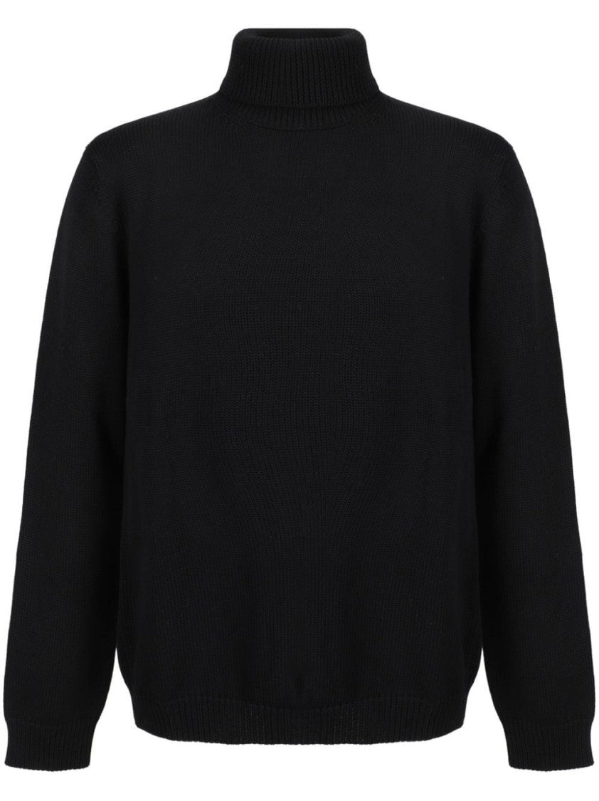 Roberto Collina Turtleneck Sweater In Classic Black