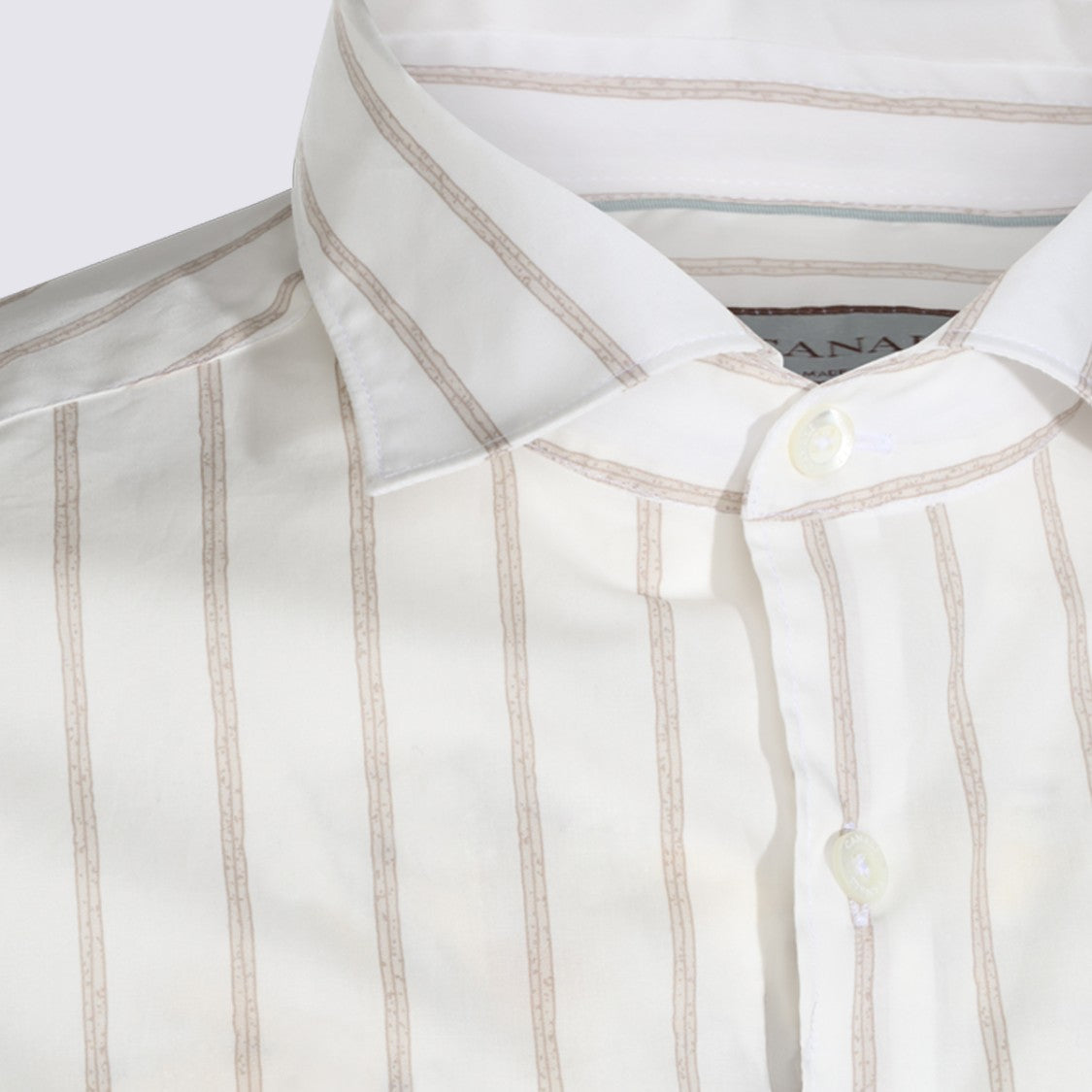Canali Vertical Striped Casual Shirt With Structured Collar