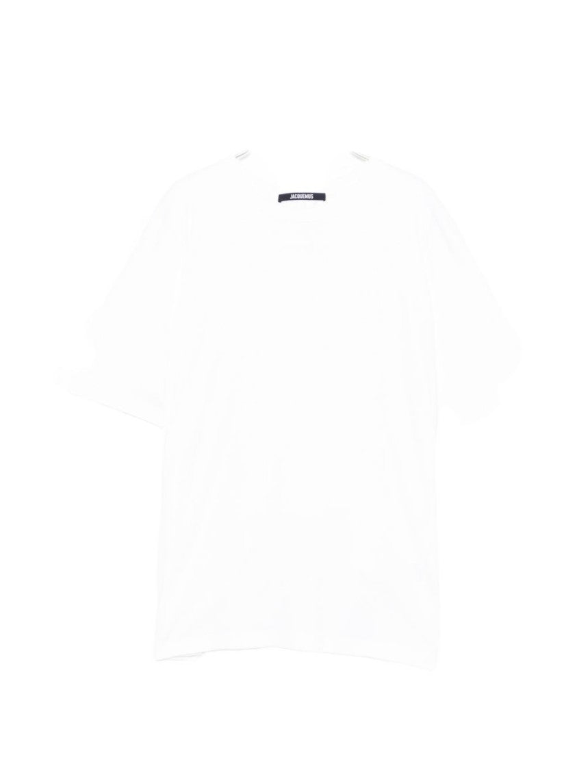Jacquemus White Round Neck Short Sleeve T-Shirt