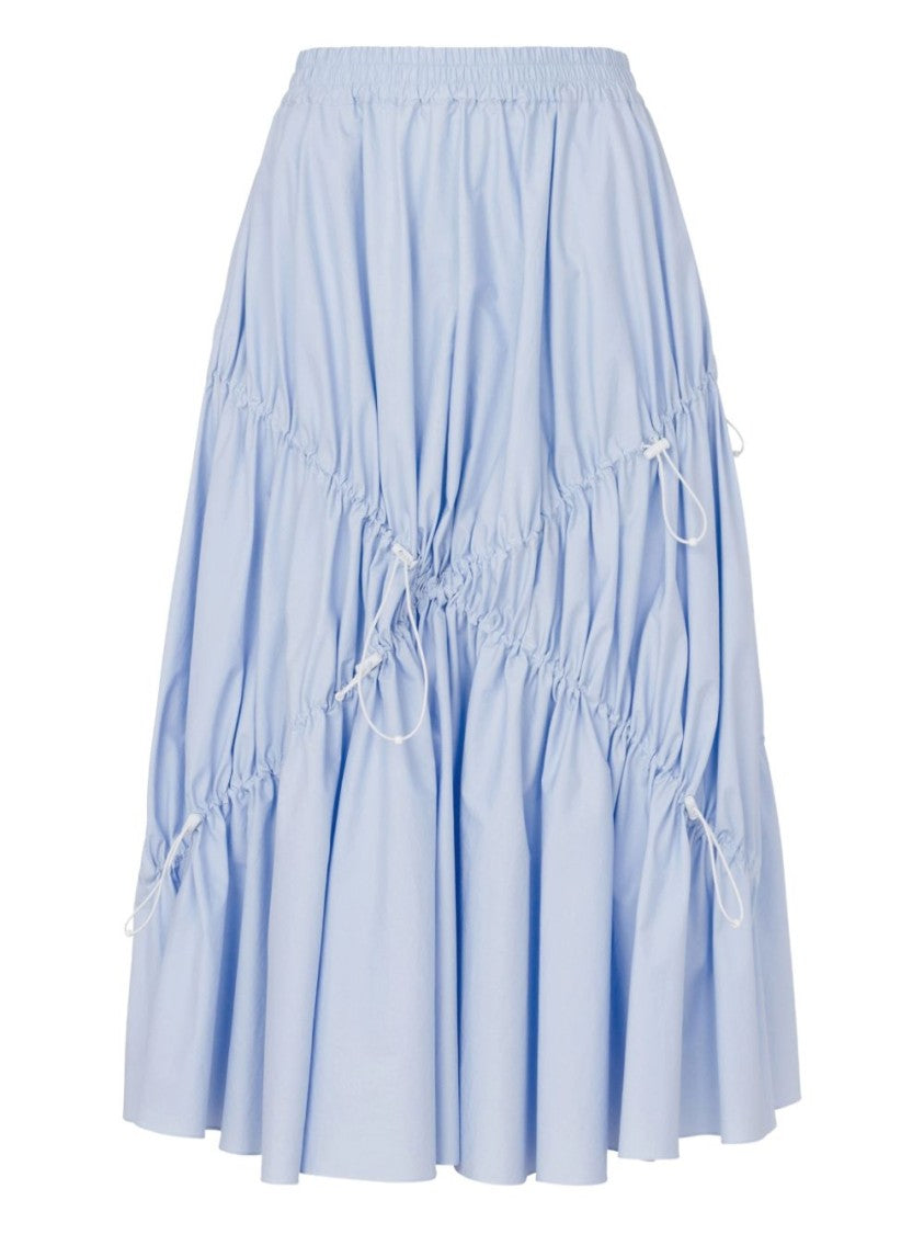 Moschino Light Blue Voluminous Skirt With Ruched Detailing