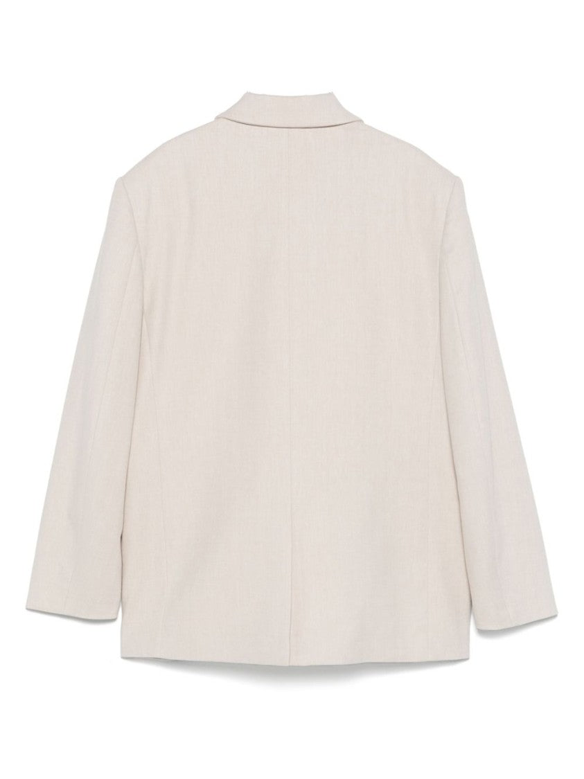 Iceberg Light Beige Linen Trousers With Chest Pocket