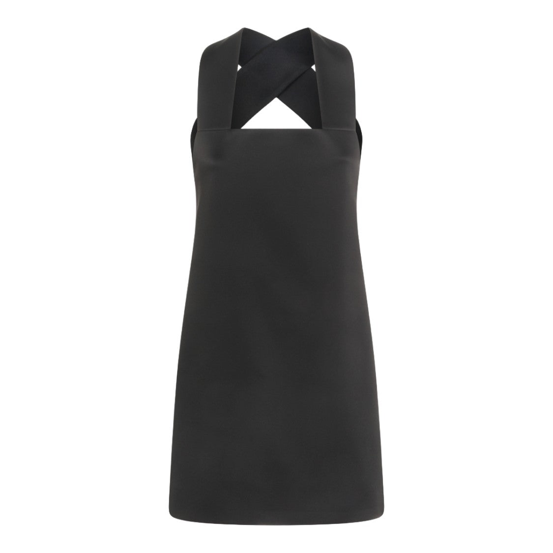 Khaite Mini Black Dress With Cross-Back Detail