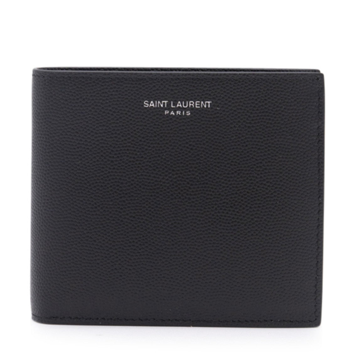 Saint Laurent Textured Bi-Fold Wallet With Embossed Logo