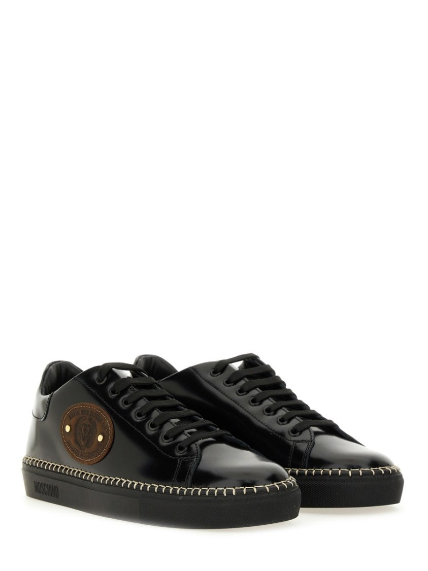 Moschino Calf Leather Low-Top Sneakers