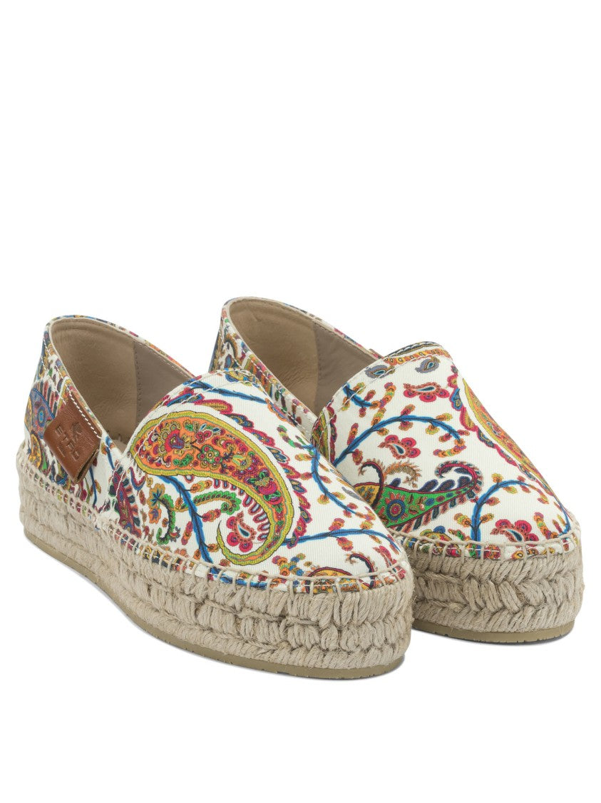 Etro Floral Paisley Cotton Espadrilles