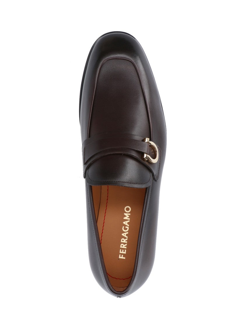 Ferragamo "Gancini" Loafers Brown