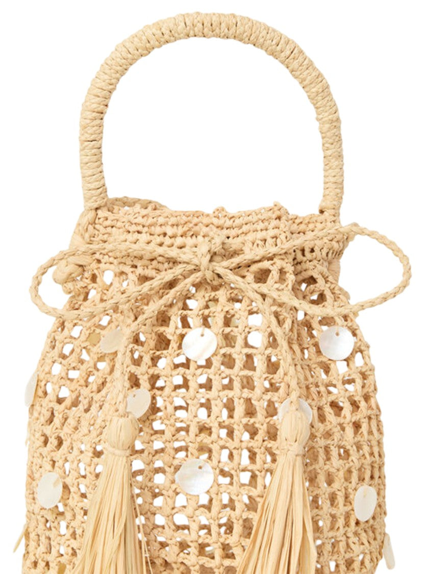Alanui Open-Weave Raffia Bag With Shell Embellishments
