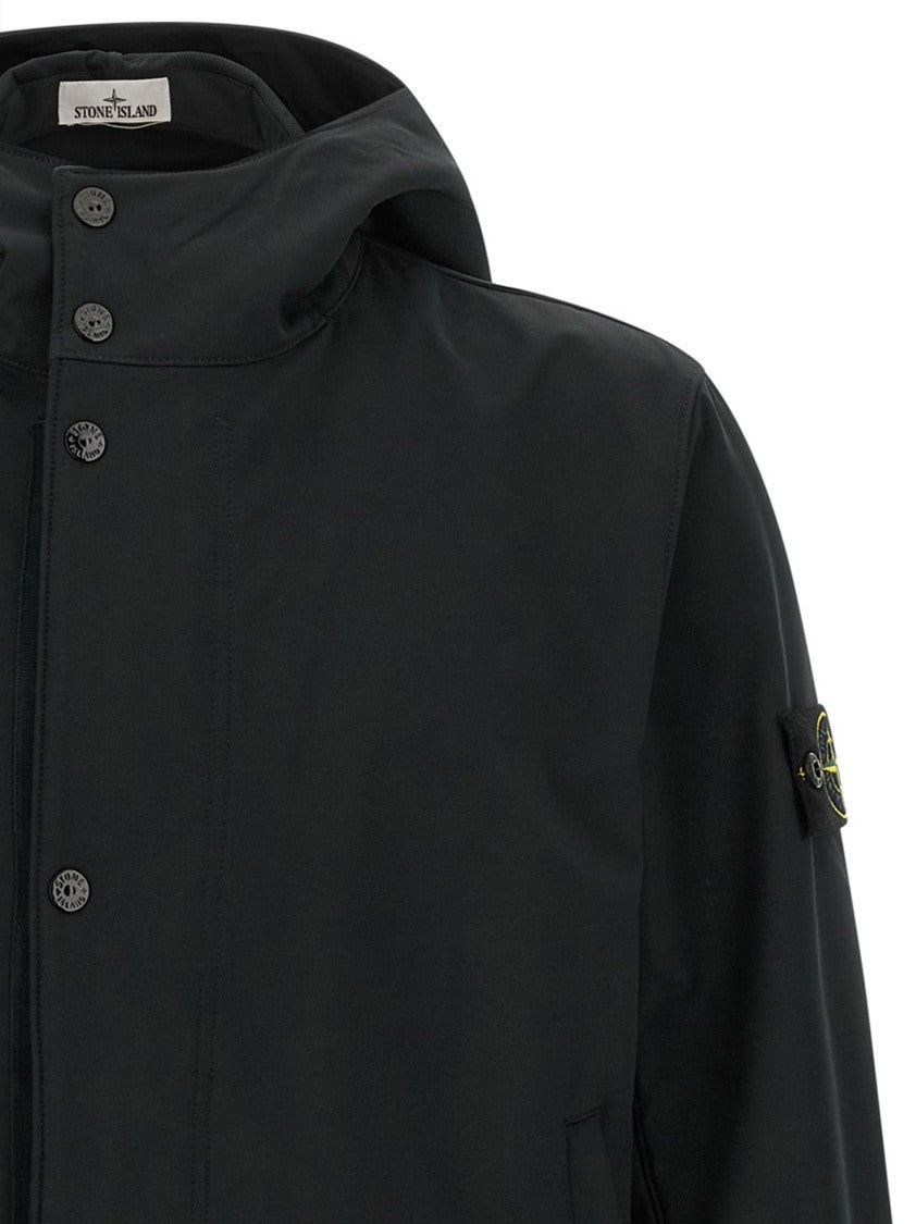 Stone Island Three-Layer Technical Jacket With Adjustable Hood