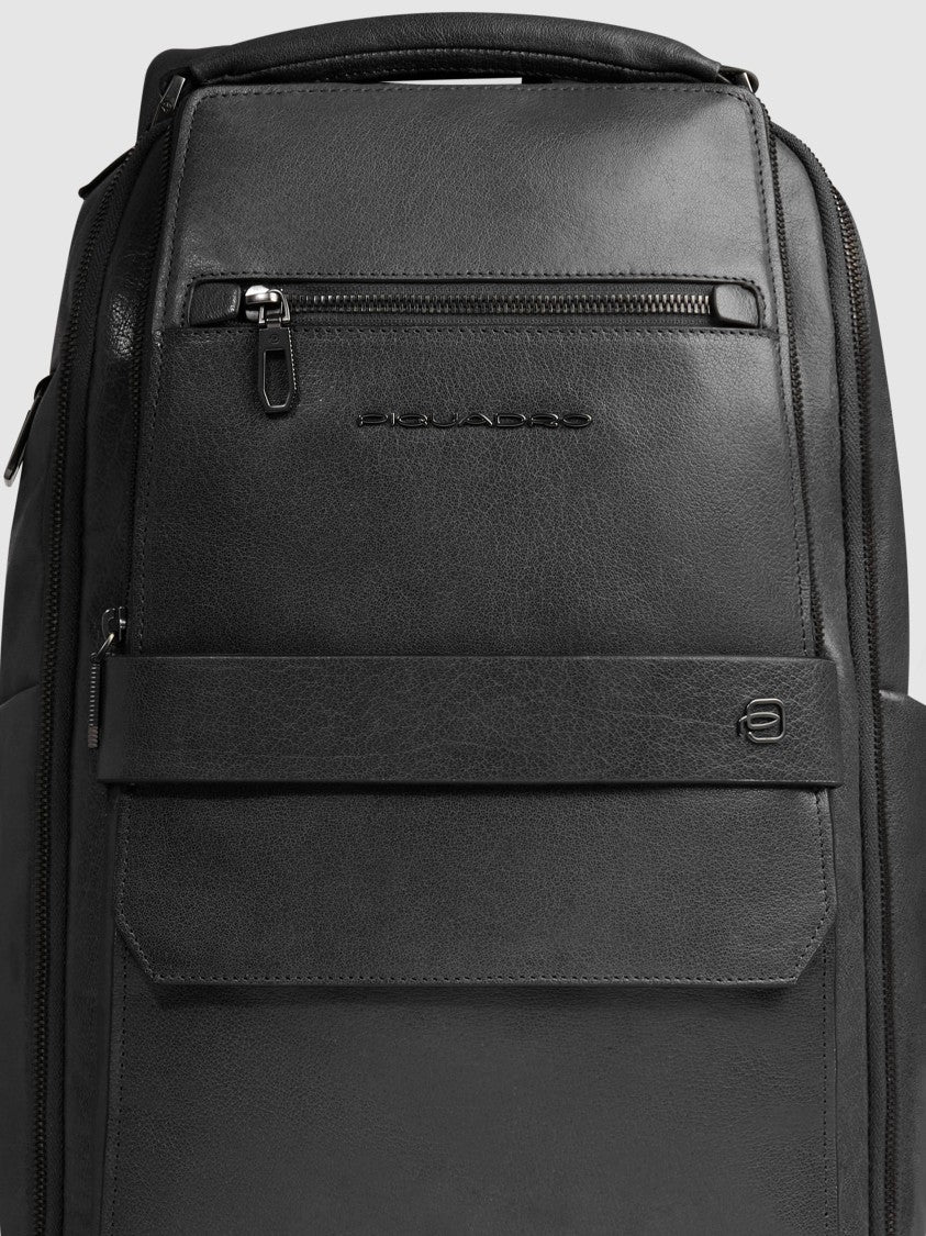 Piquadro Black Zaino Porta Pc Structured Backpack