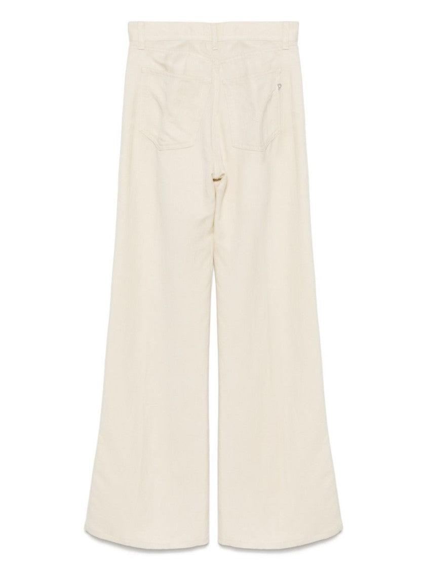 Dondup Wide-Leg Ecru Jeans With Classic Five-Pocket Design