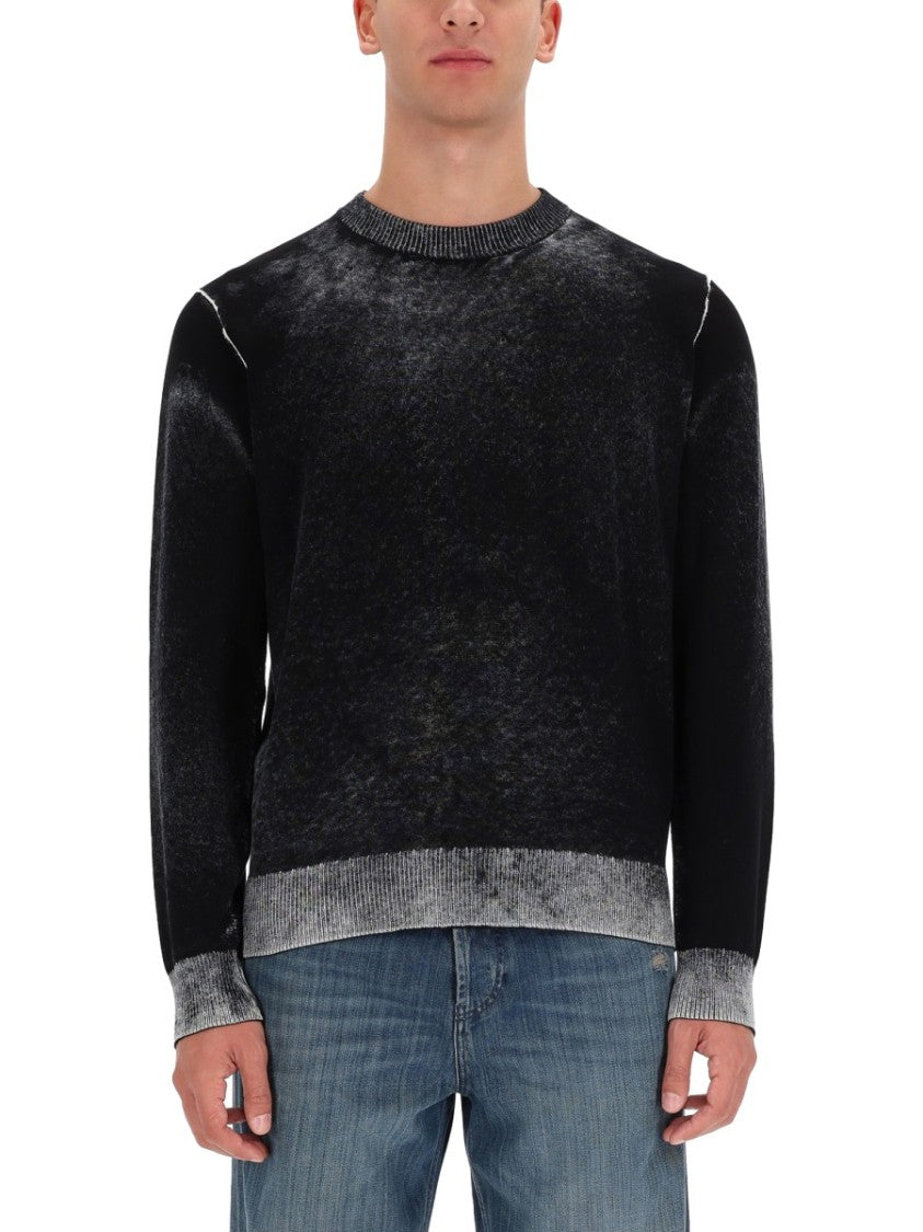 Diesel Washed Black Knit Sweater