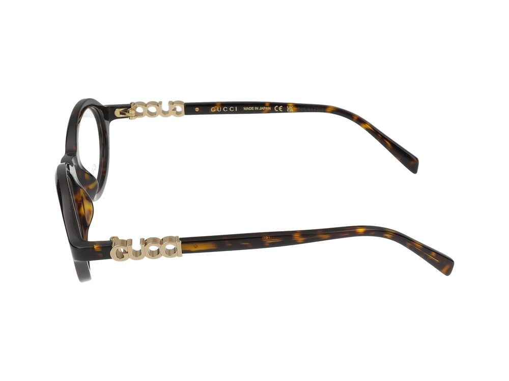 Gucci Havana Keyhole Bridge Round Frame Eyeglasses