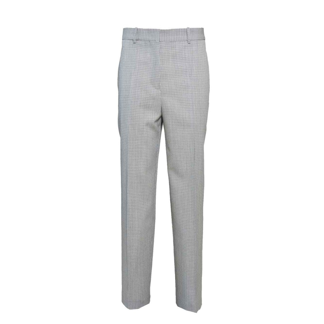 Jil Sander Grey Virgin Wool Plaid Tailored Pants