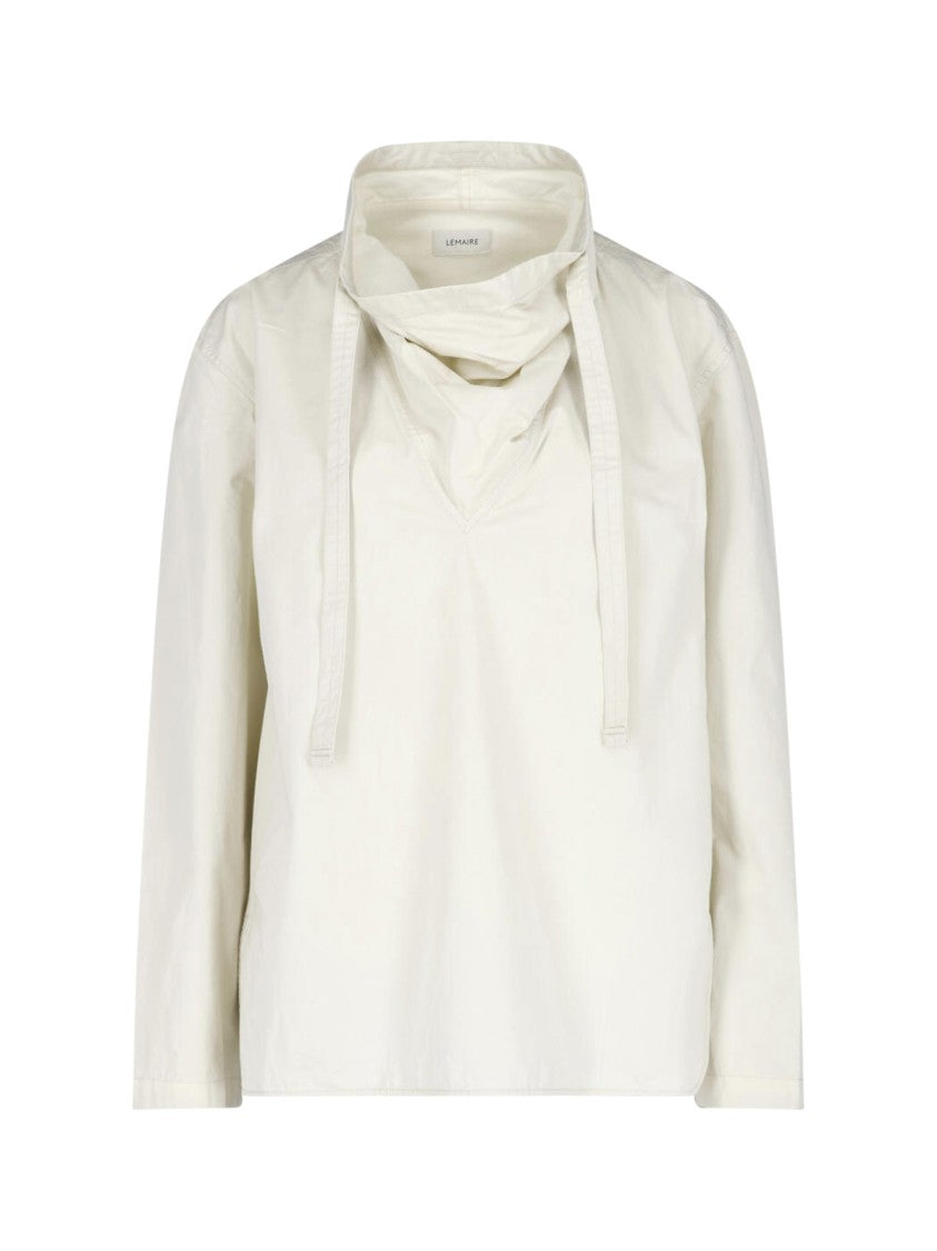 Lemaire White High Neck Extended Tie Top