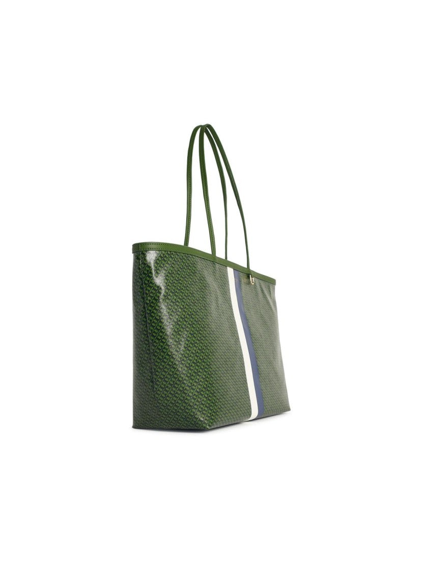 Tory Burch 'Racer' Green Cotton Blend Bag