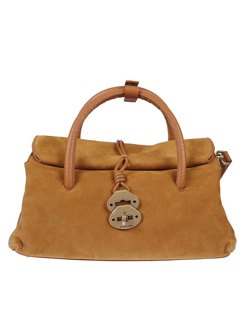 Zanellato Textured Leather Shoulder Bag With Distinctive Clasp