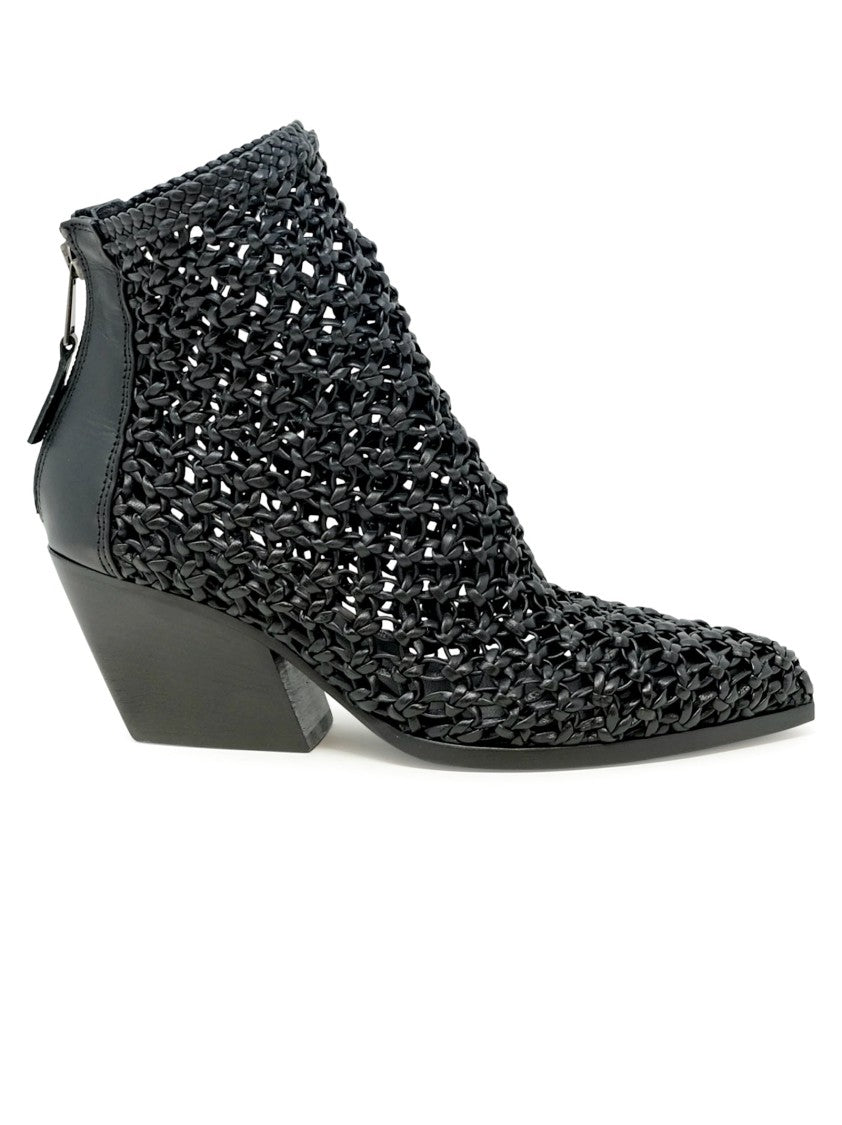 Elena Iachi E4037 Black Leather Ankle Boots