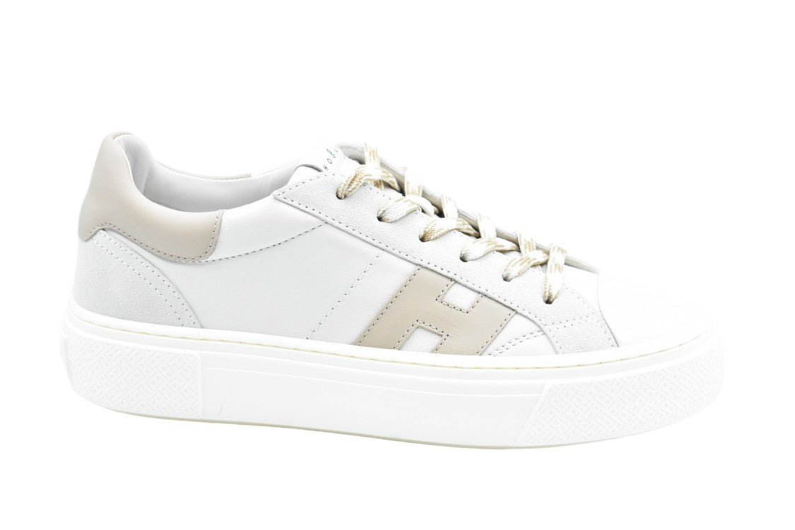 Hogan White Leather Chunky Sole Memory Sneakers