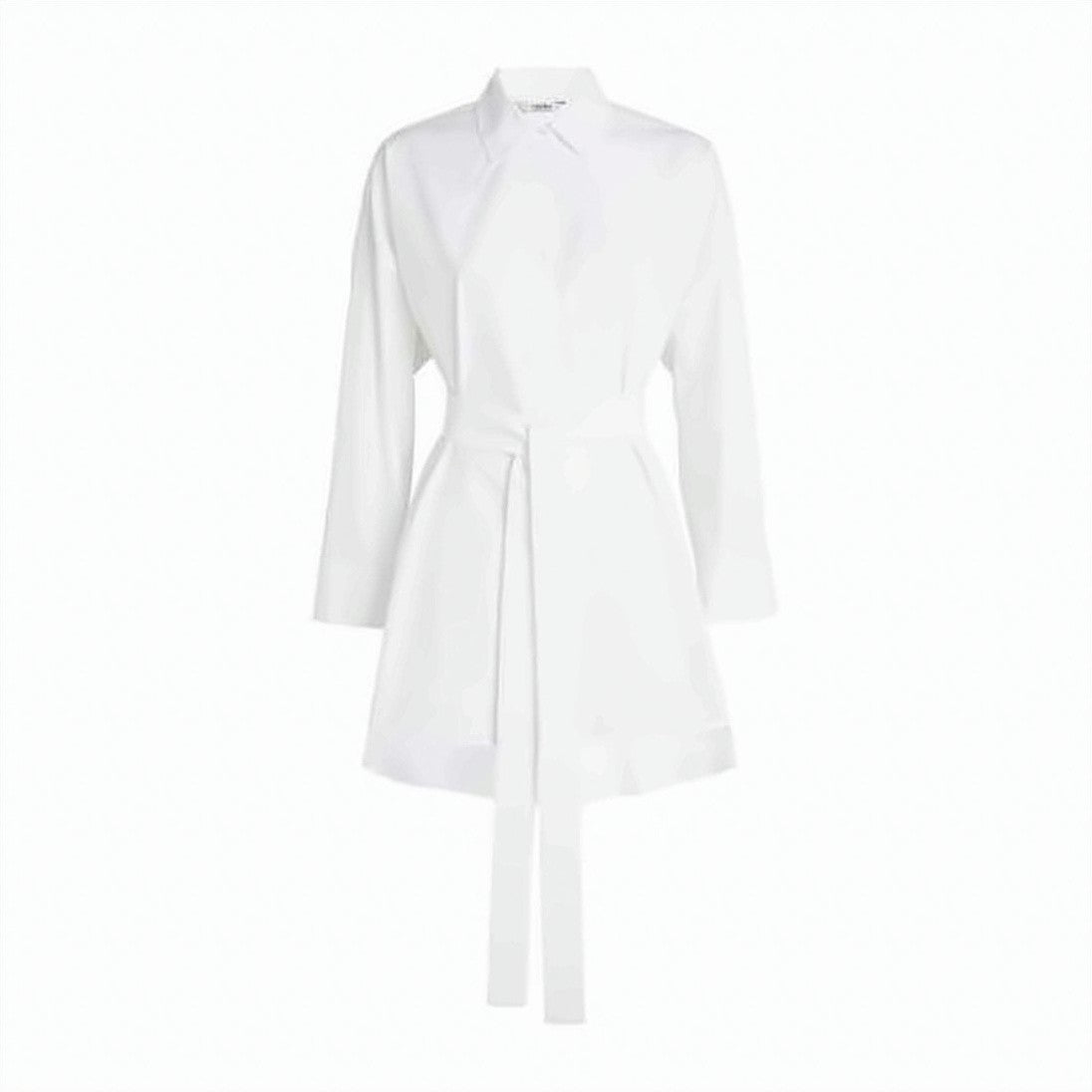 Max Mara Long-Sleeved White Blouse With Classic Collar