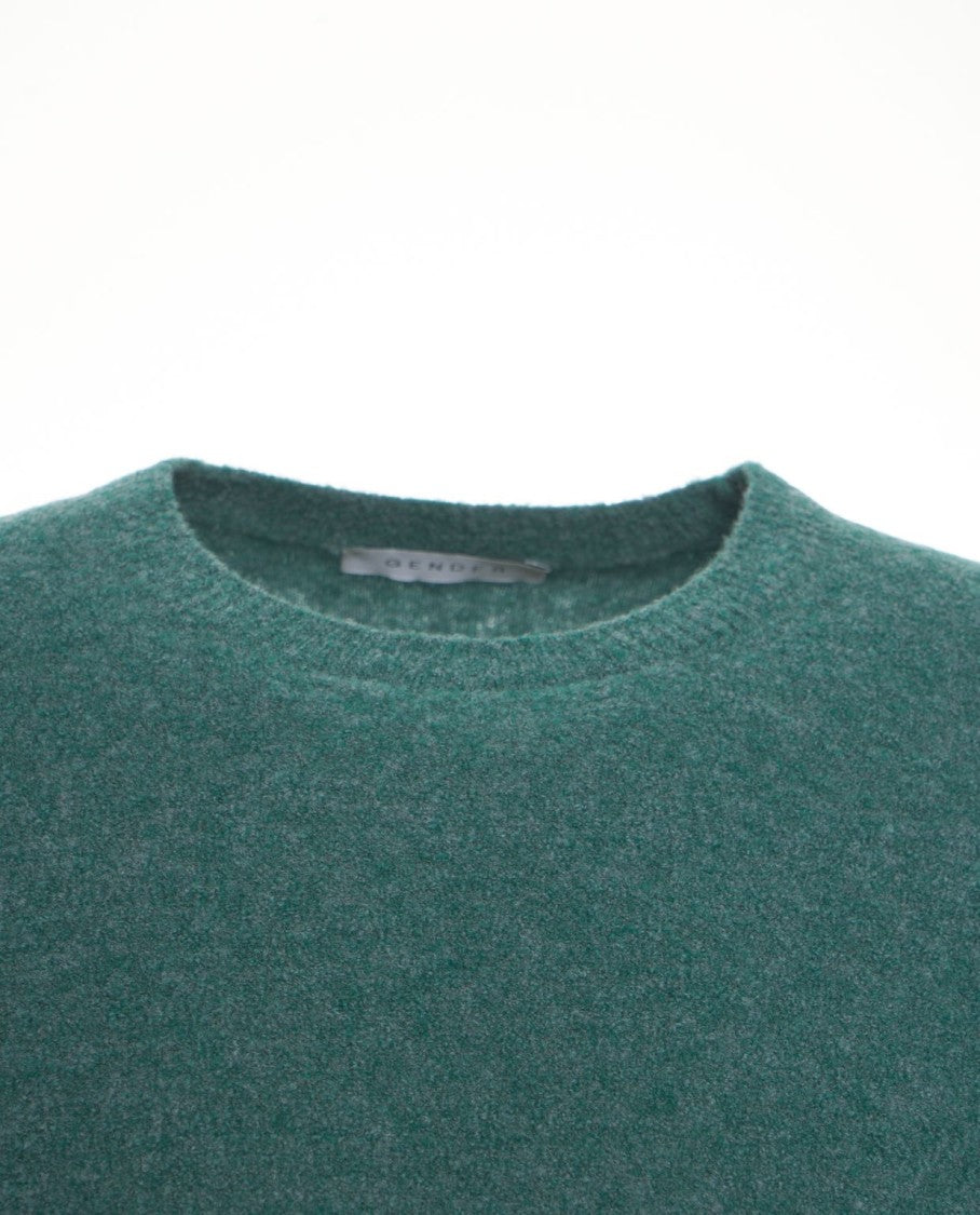 Gender Classic Crew Neck Wool Pullover With Ribbed Detailing