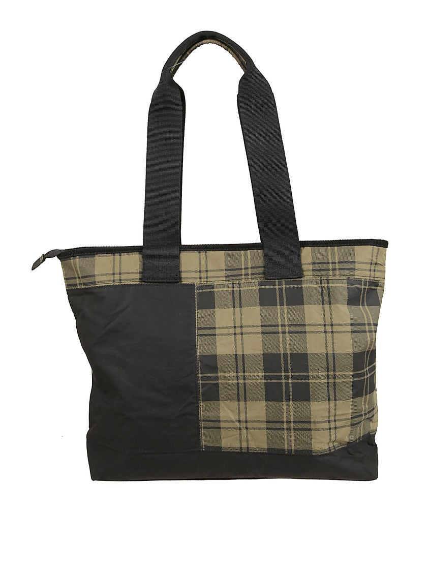 Barbour Patchwork Design Tote Bag With Tartan Accents