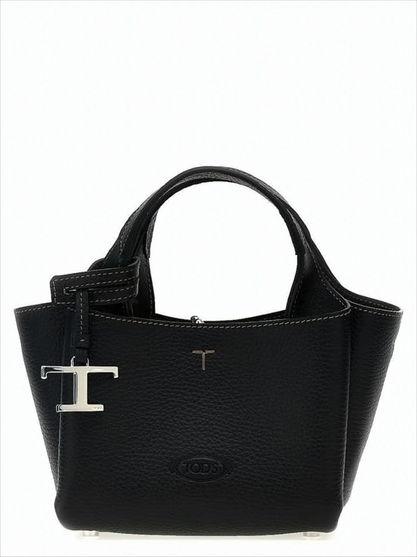 Tod's Textured Calf Leather Shoulder Bag With Dual Handles