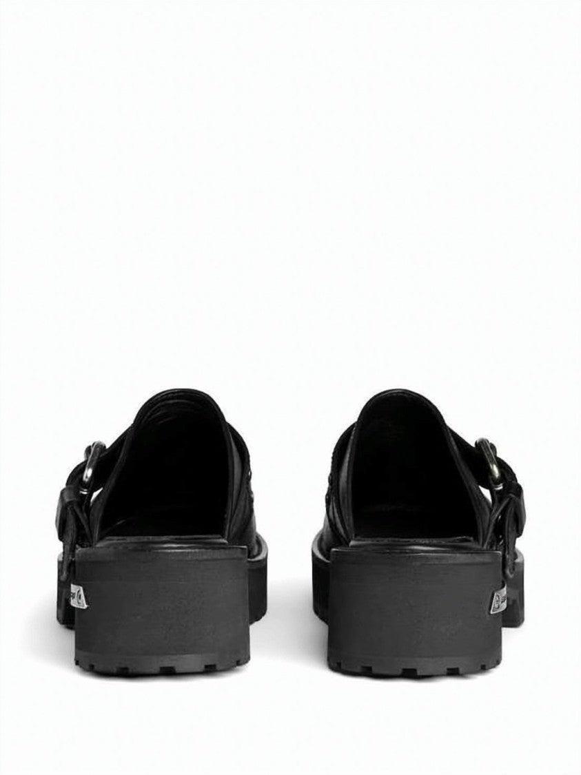 Balenciaga Mule Slipper With Adjustable Buckle And Rubber Sole