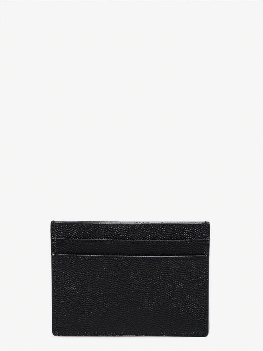 Saint Laurent Textured Calf Leather Card Wallet With Multiple Slots