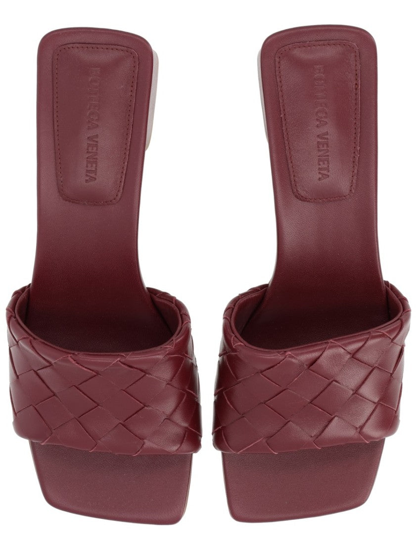 Bottega Veneta Park Woven Leather Block Heel Sandals