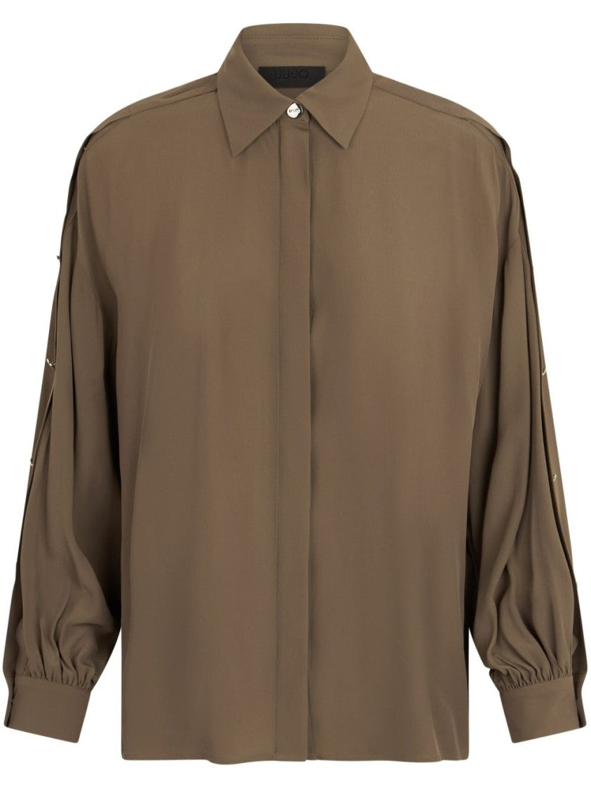 Liu Jo Green Shirt With Classic Collar