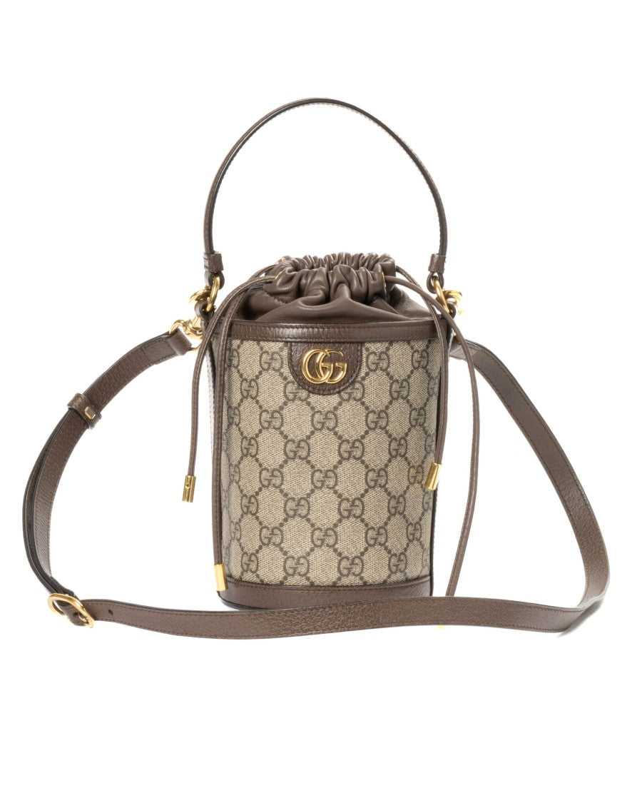 Gucci Brown Ophidia Small Gg Supreme Bucket Bag