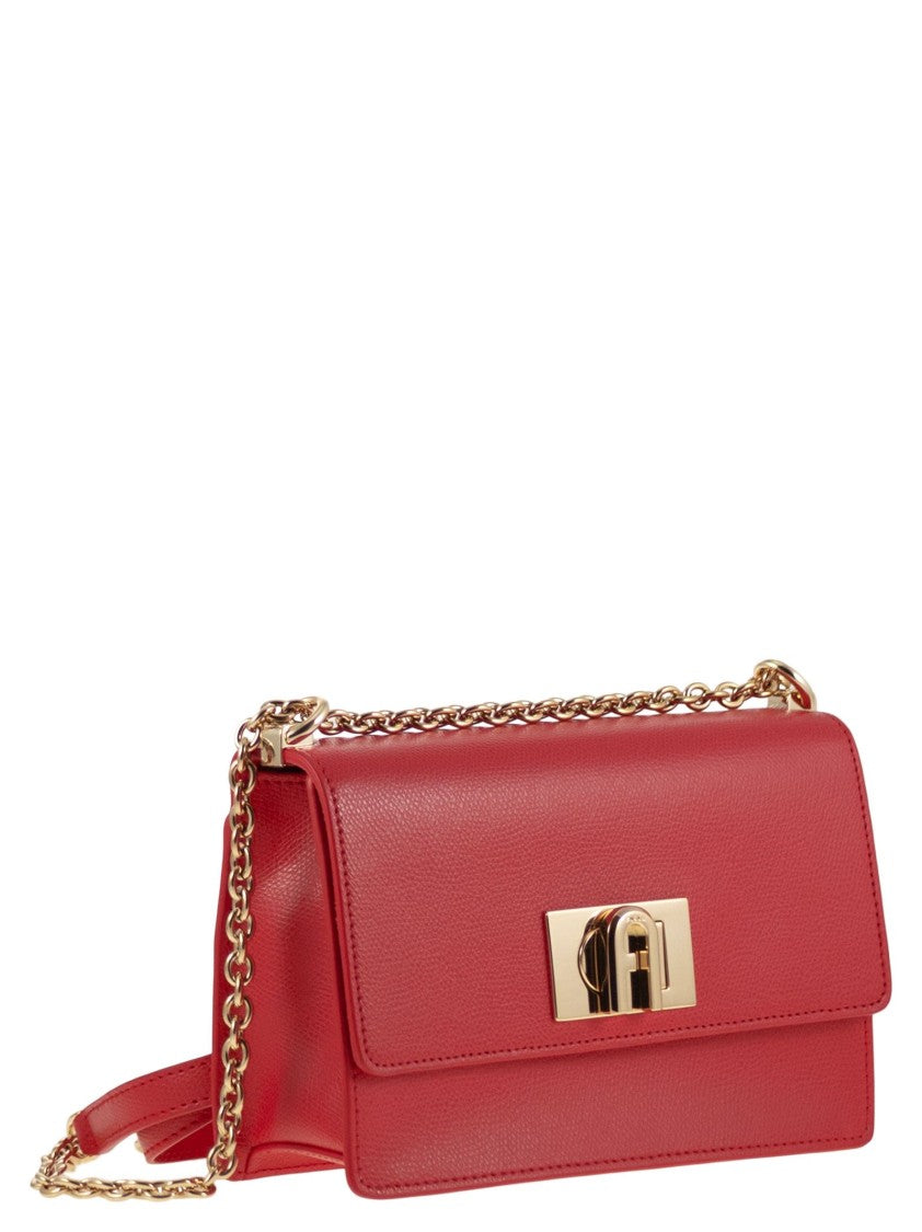 Furla Mini Crossbody In Printed Calfskin With Gold-Chain Detail