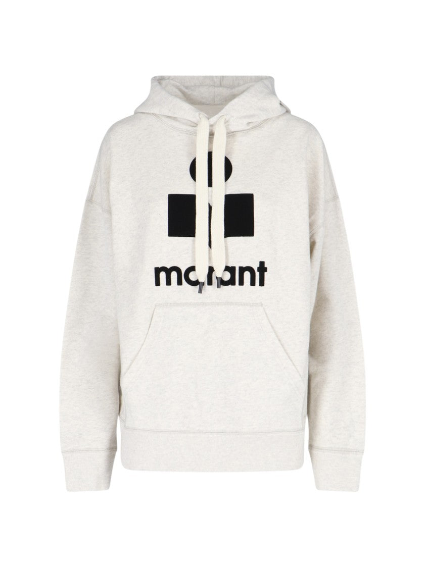 Isabel Marant Étoile White Mansel Logo Cotton Hoodie