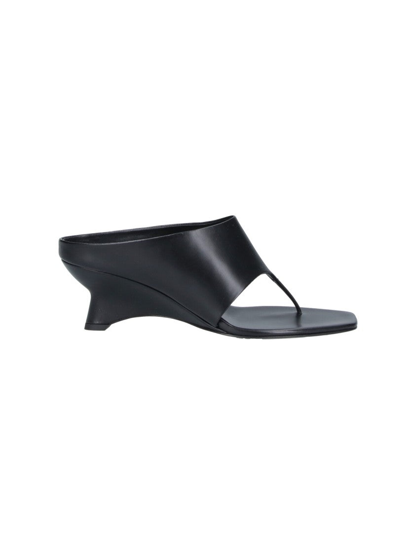 Khaite Black Marlow Sculptural Leather Mules