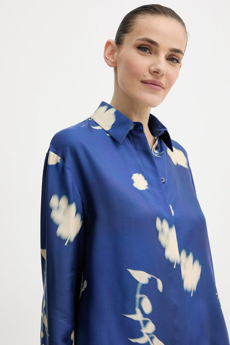 Max Mara Refined Silk Shirt With Floral Pattern