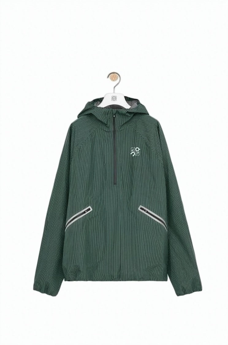 Loewe Hooded Pullover With Vertical Pinstripe Pattern