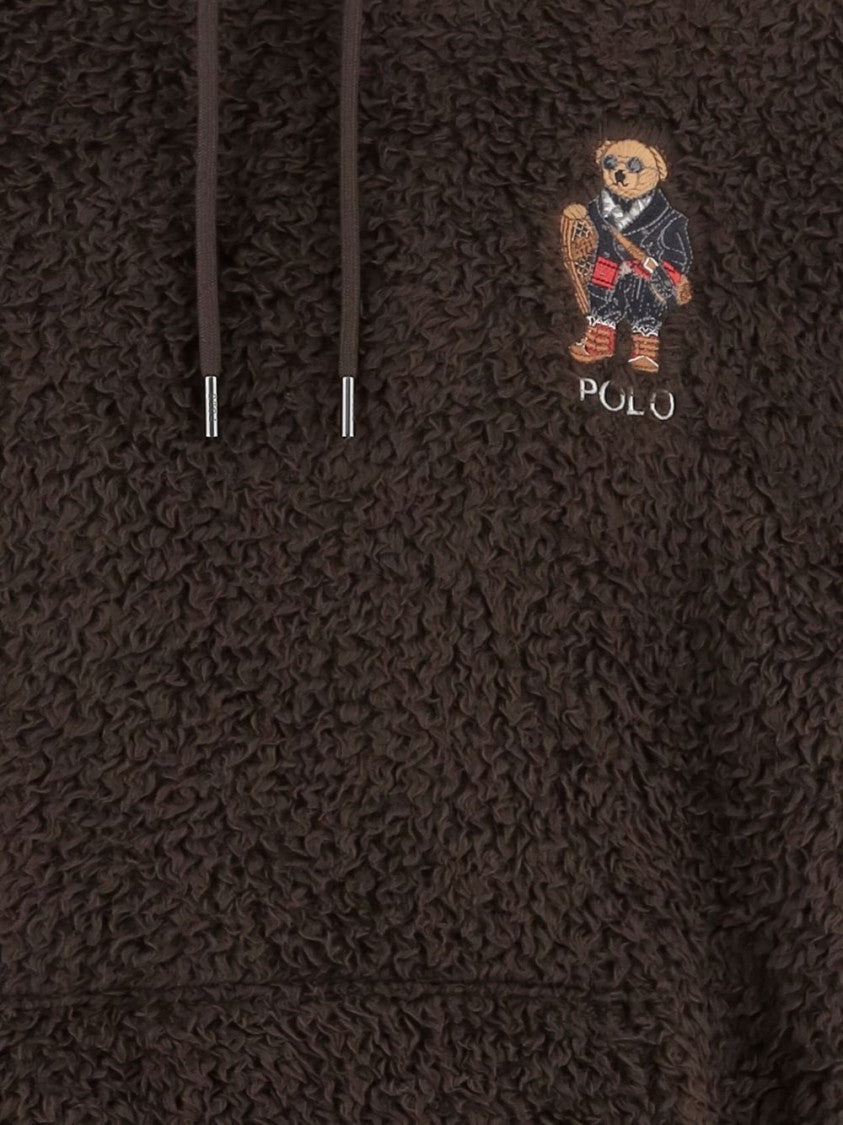 Polo Ralph Lauren Classic Brown Hoodie With Embroidered Bear Motif