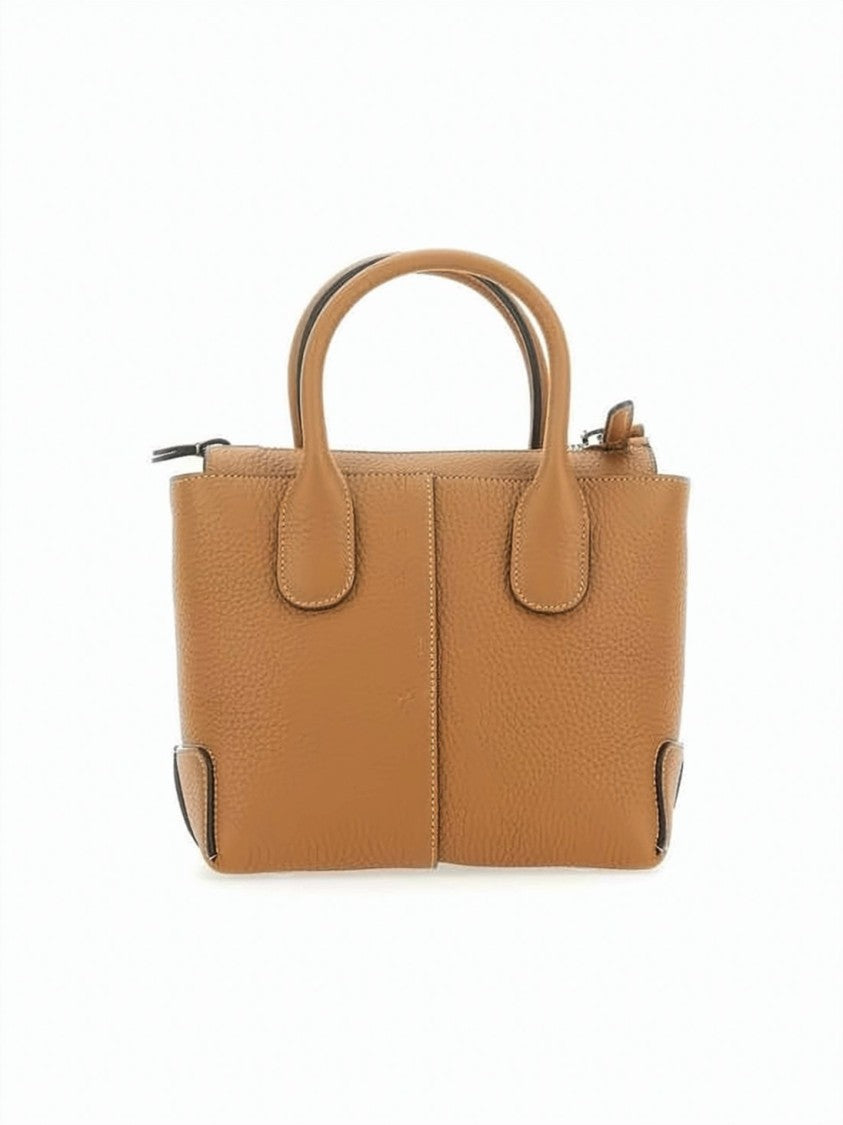 Tod's Textured Calf Leather Tote Bag With Embossed Logo